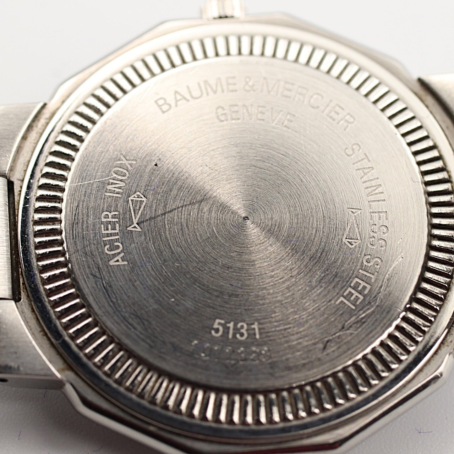 *N MINT* Vintage 1990s BAUME MERCIER Riviera 5131 Qz White 33mm Mens Watch