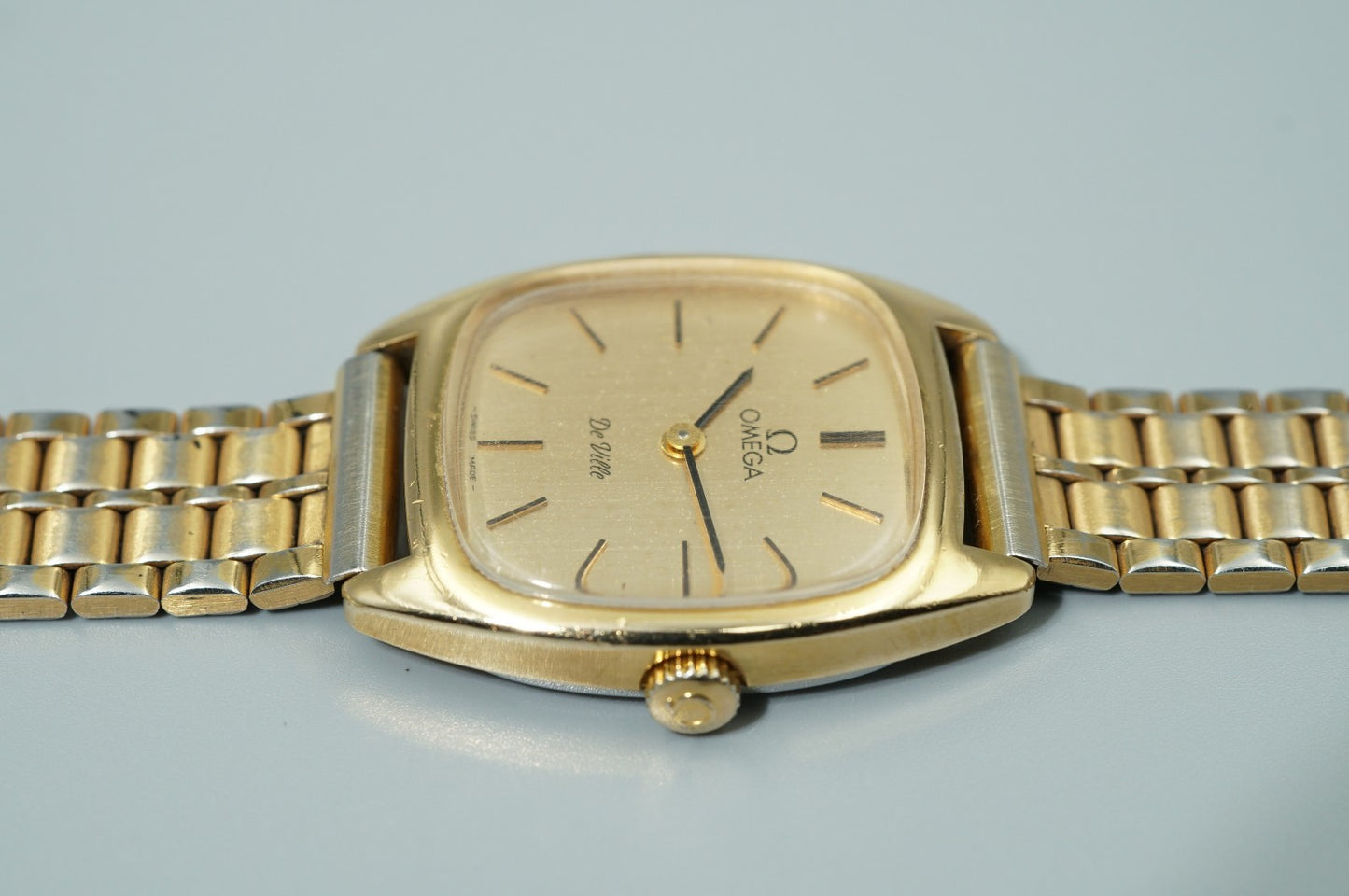 *Exc+5* Vintage 1970s OMEGA De Ville Cal.625 Hand Wind Gold Square Women Watch