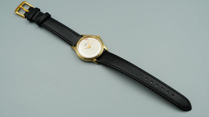 *Exc+5* 1990s ORIS Pointer Date 302-7285B Hand Winding Cream 31mm Mens Watch