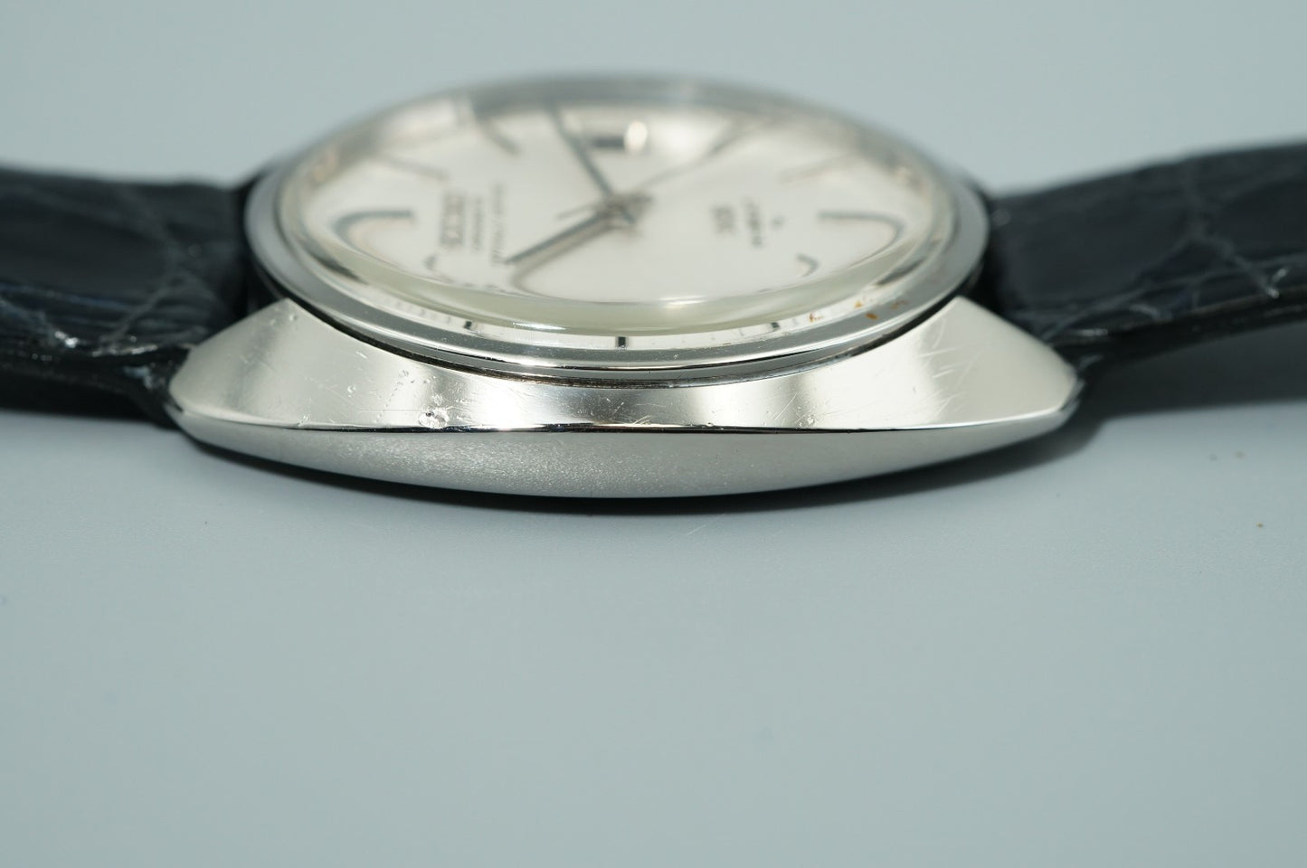 Serviced Vintage 1970 SEIKO KS HI-BEAT 4502-8010 Automatic White 37mm Mens Watch