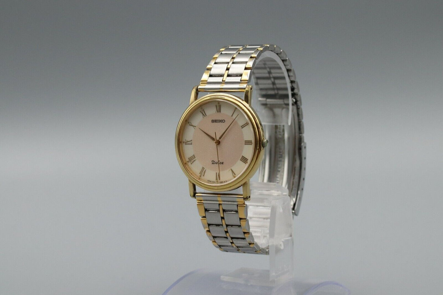 New Batt*Exc+5* Vintage SEIKO Dolce 8N41-7030 Quartz White Dial Round Mens Watch