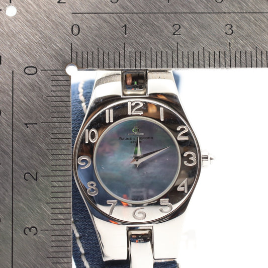 *N MINT* Vintage 1990s BAUME＆MERCIER GENEVE 65305 Qz Navy Round 24mm Women Watch