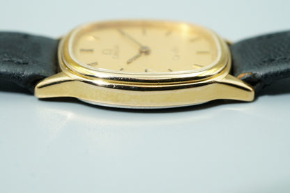 Exc+5 Vintage 1986 OMEGA De Ville Cal.1450 Ref.591.0281 Qz Gold 20mm Women Watch
