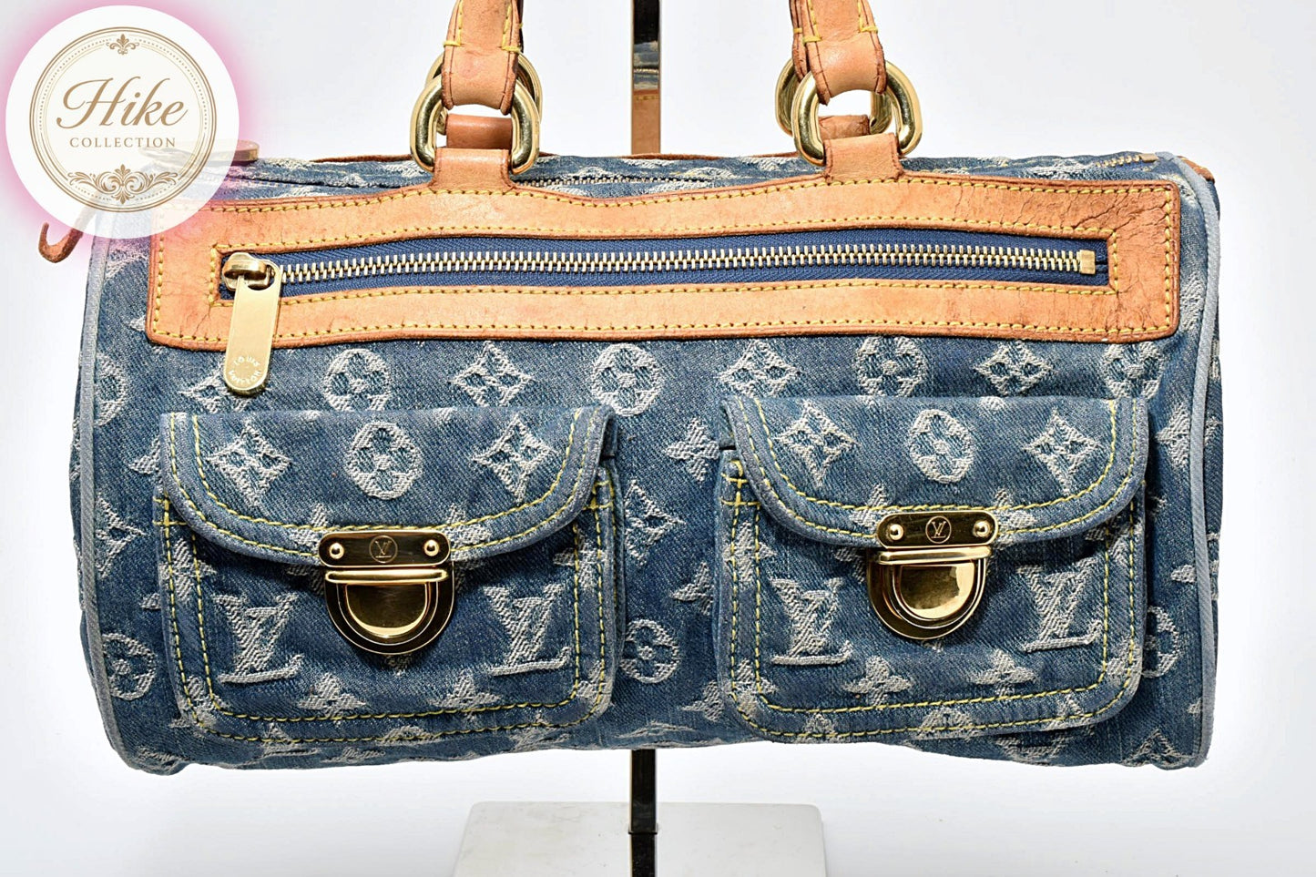 Louis Vuitton Denim Neo Speedy Monogram Handbag M95019 Auth Condition *B* B0085
