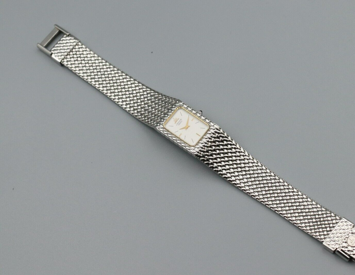 **N MINT* Vintage SEIKO Credor 2F70-5341 Quartz White Dial Rectangle Women Watch