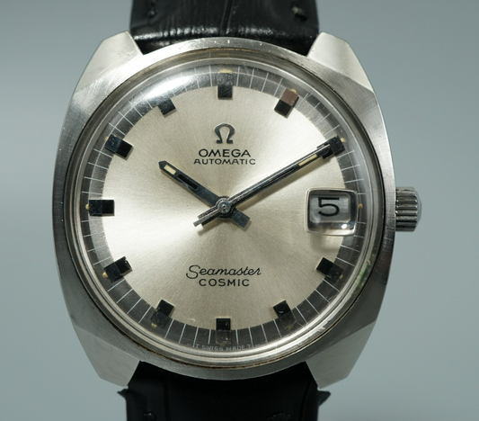 N MINT Vintage 1970s OMEGA Seamaster 166022-TOOL 105 Auto Silver 34mm Mens Watch