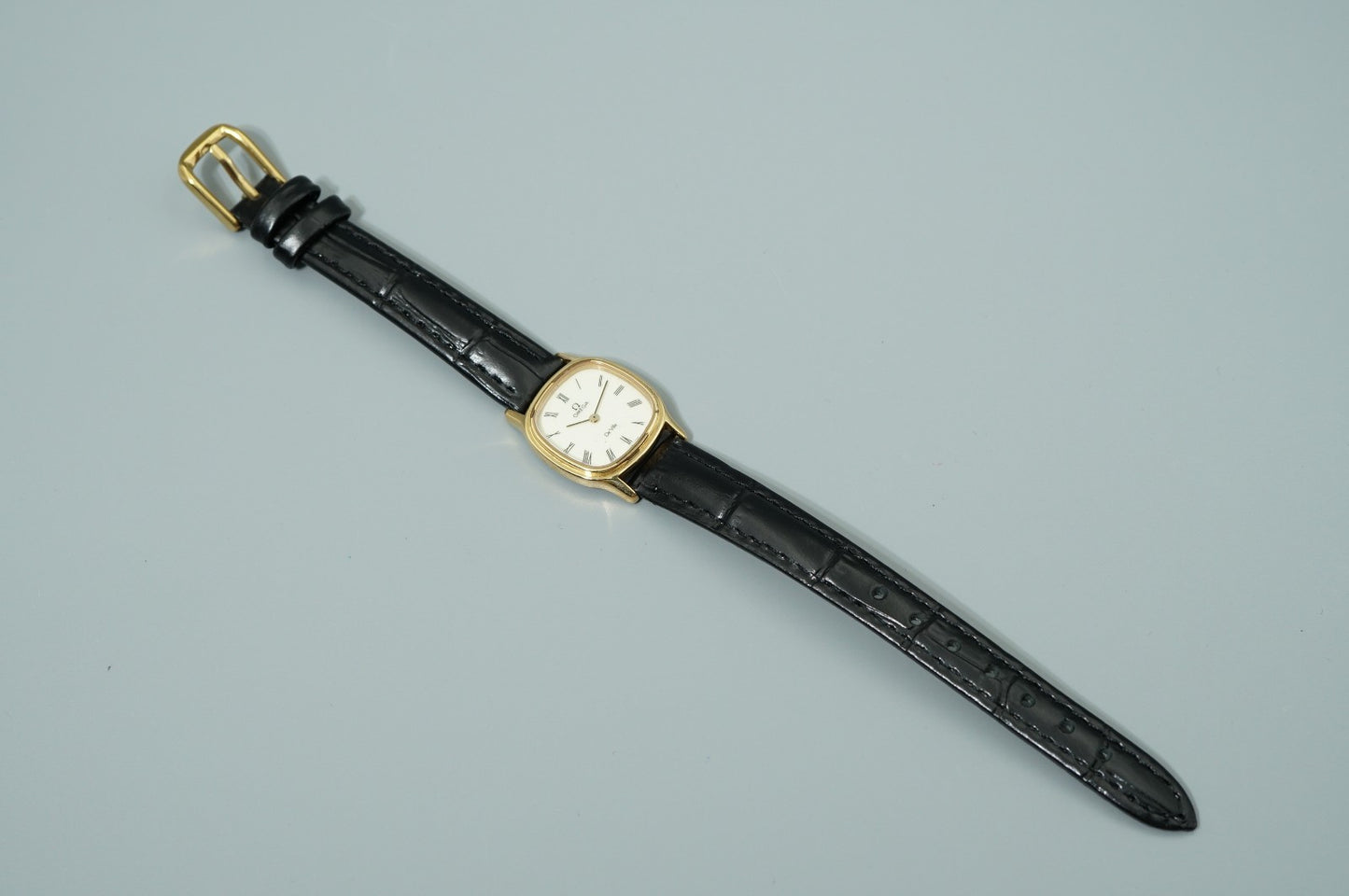 *Exc+4* Vintage OMEGA De Ville Cal.1387 Qz White Square 21mm Women,Ladies Watch