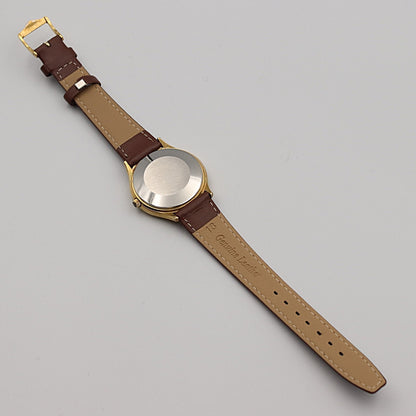 *Exc+5* Vintage 1980 OMEGA De Ville Cal.1325 Qz Gold Dial Round 35mm Mens Watch