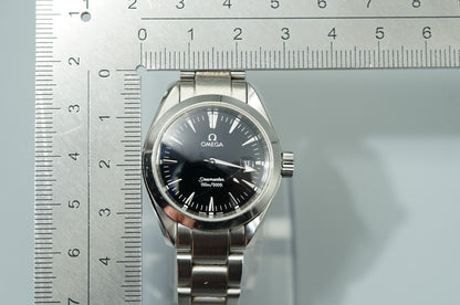 Exc+5 Vintage 1998 OMEGA Seamaster Aqua Terra Cal.1424 Qz Black 29mm Women Watch
