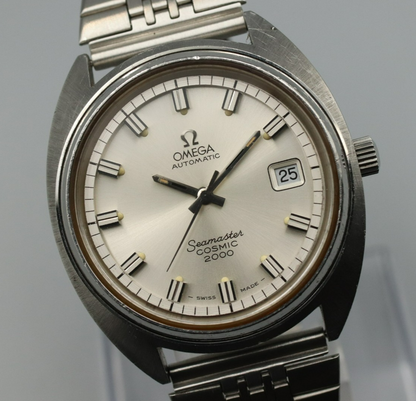 *NEAR MINT* Vintage OMEGA Seamaster COSMIC 2000 Automatic Silver Dial Mens Watch