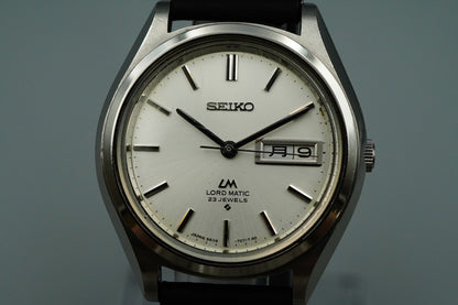 Exc+5 1970s SEIKO Lord Matic 5606-7070 Automatic Silver Round 37mm Mens Watch
