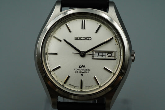 Exc+5 1970s SEIKO Lord Matic 5606-7070 Automatic Silver Round 37mm Mens Watch