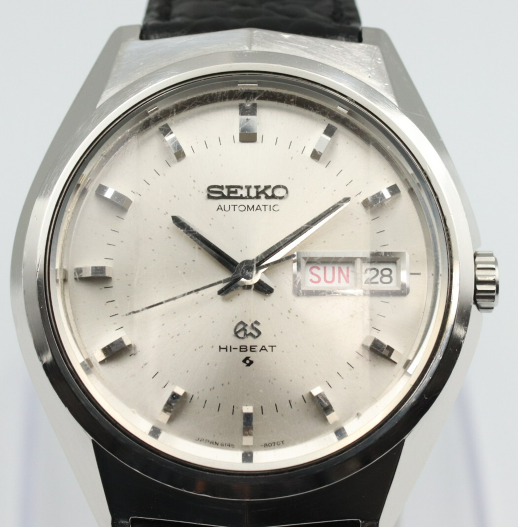 *N MINT* Vintage GRAND SEIKO GS HI-Beat 6146-8050 Automatic Silver Mens Watch