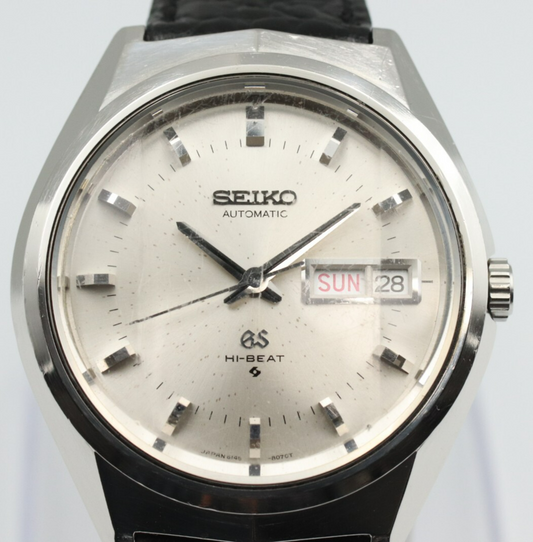 *N MINT* Vintage GRAND SEIKO GS HI-Beat 6146-8050 Automatic Silver Mens Watch