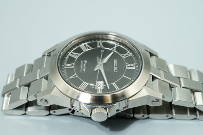 *MINT* SEIKO Premier 6R15-00F0 AT Brown Dial Round 42mm Mens Watch