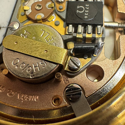 *Exc+5* Vintage 1980 OMEGA De Ville Cal.1325 Qz Gold Dial Round 35mm Mens Watch
