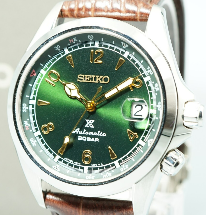 *TOP MINT* SEIKO 6R35-00E0 7771-5011 AT Green Dial Round 39mm Mens Watch