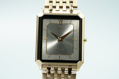 *TOP MINT* Vintage 1991 SEIKO Dolce  8N40-5050 Qz Gray Square 26mm Women Watch