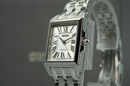 *MINT* SEIKO Premier 1N01-0RJ0 Quartz White Dial Square 22mm Women,Ladies Watch