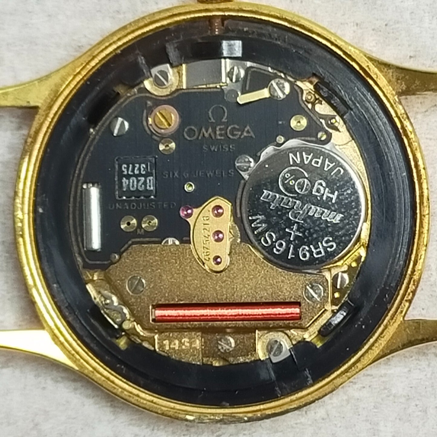 *Exc+5* Vintage OMEGA De Ville Cal.1434 Quartz Gold Dial Round 32mm Mens Watch