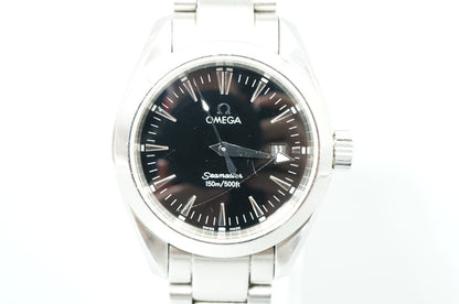 Exc+5 Vintage 1998 OMEGA Seamaster Aqua Terra Cal.1424 Qz Black 29mm Women Watch