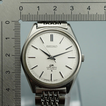 *N MINT* Vintage SEIKO LORD MATIC 5601-9000 Automatic Silver 36 mm Mens Watch