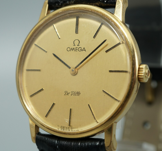 N MINT Vintage 1979 OMEGA De Ville Cal.625 Hand Wind Gold Round 32mm Mens Watch