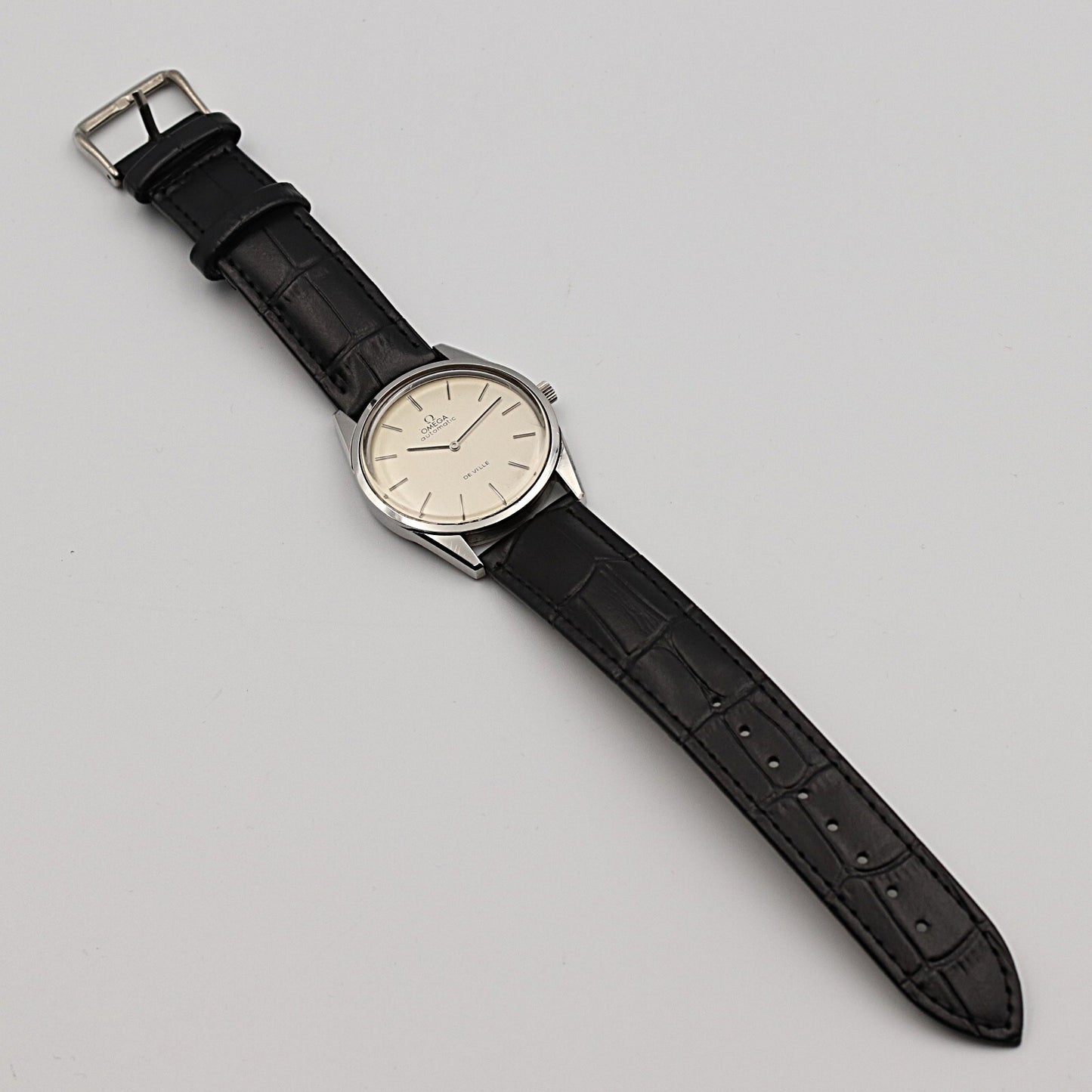 *N MINT* Vintage 1973 OMEGA De Ville Cal.711 Automa White Round 34mm Mens Watch