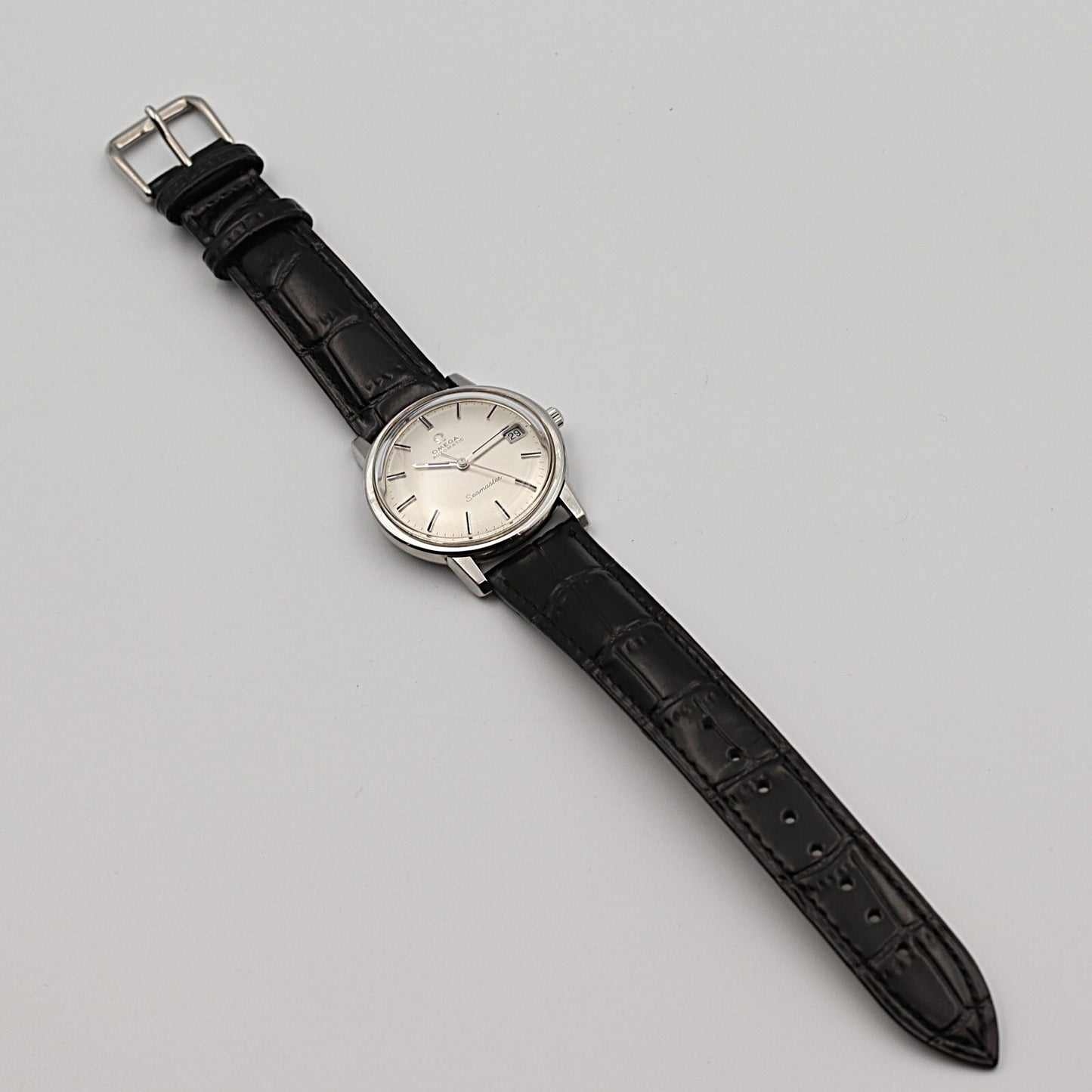 N MINT Vintage 1967 OMEGA Seamaster Cal.565 Automa Silver Round 34mm Mens Watch