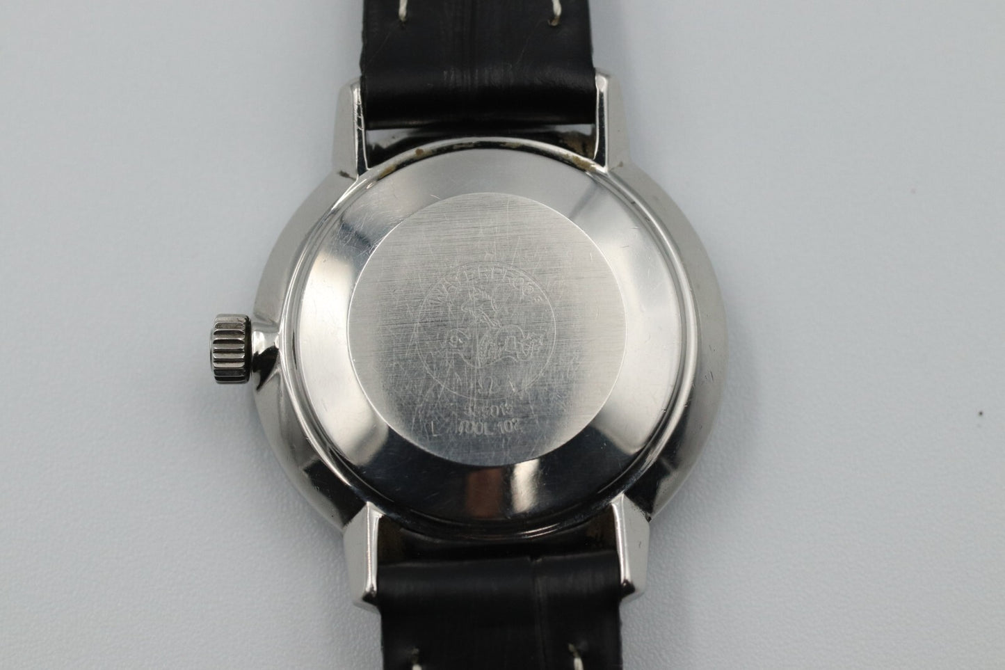 *N MINT* Vintage OMEGA De Ville TOOL 102 Hand Winding Navy Dial 25mm Women Watch