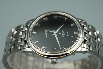 *MINT* OMEGA De Ville 424.10.27.60.01.001 Qz Black Round 34mm Mens Watch