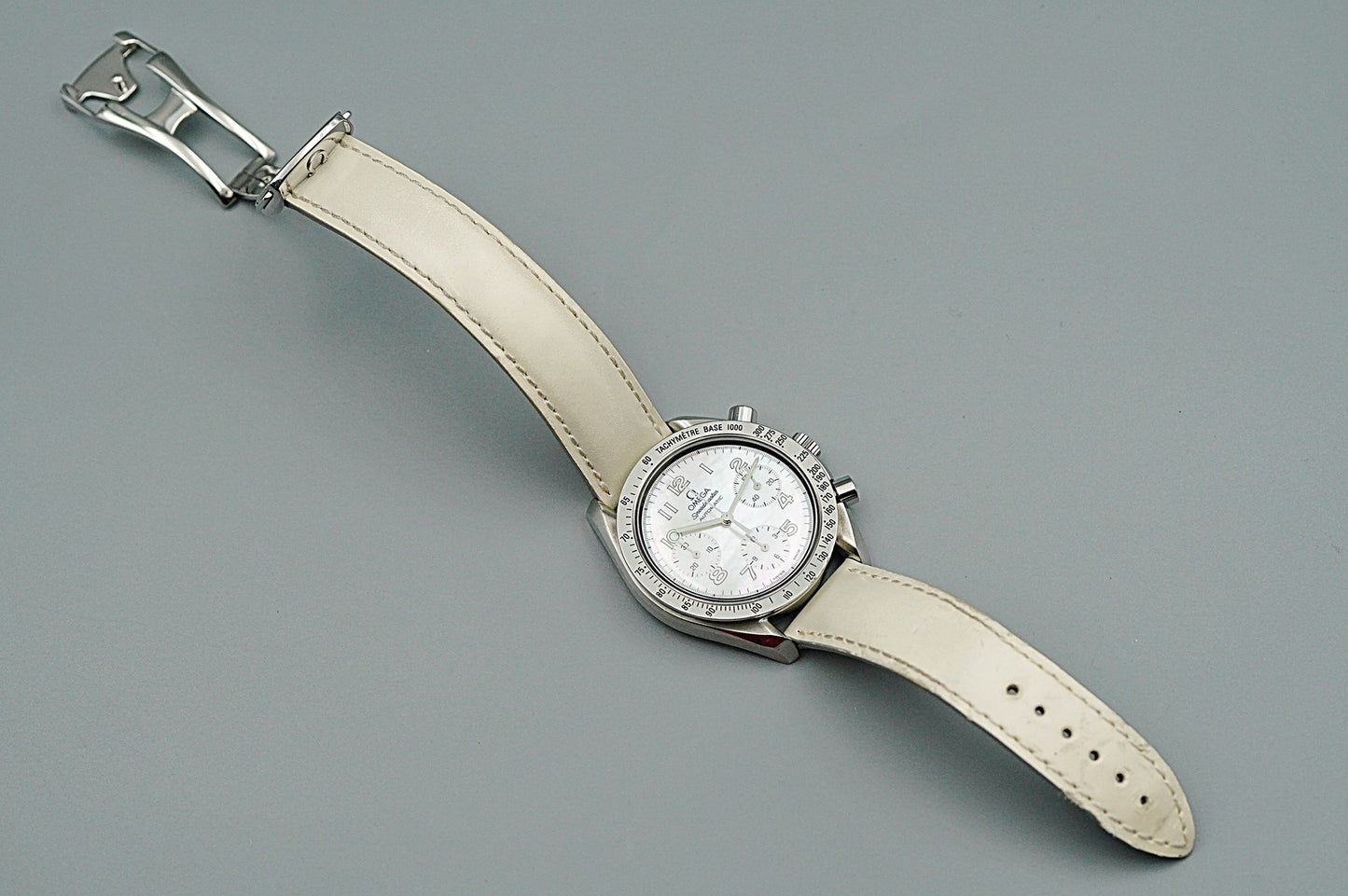 N MINT Vintage 1998 OMEGA Speedmaster 3802.70.56 Automatic White 40mm Mens Watch