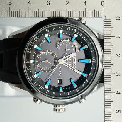 *N MINT Box & Paper* SEIKO ASTRON 7X52-0AB0 Solar Black Round 47mm Mens Watch