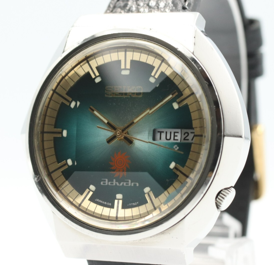 *N MINT+++* Vintage SEIKO Advan 6106-7570 Automatic Green Dial 38mm Mens Watch
