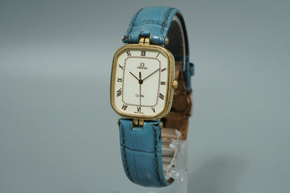 *Exc+5* Vintage 1983 OMEGA De Ville Cal.1417 Quartz White Dial 27mm Mens Watch
