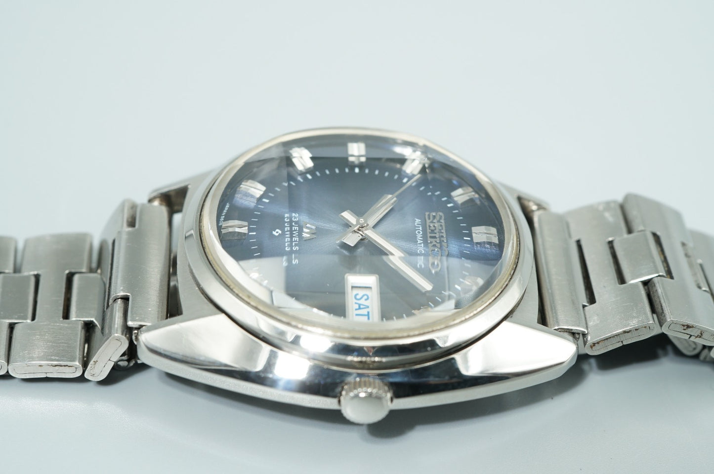 *Serviced* Vintage SEIKO Lord Marvel 5606-7231 Automa Blue Round 35mm Mens Watch