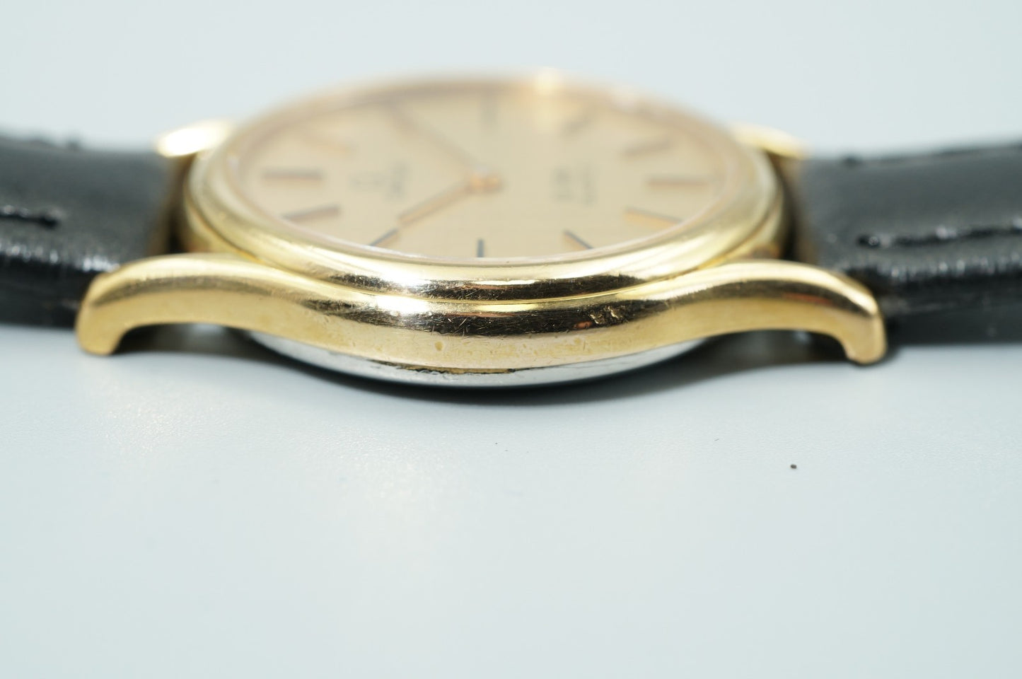 *NEAR MINT* Vintage 1979 OMEGA De Ville Cal.1365 Qz Gold Round 24mm Women Watch