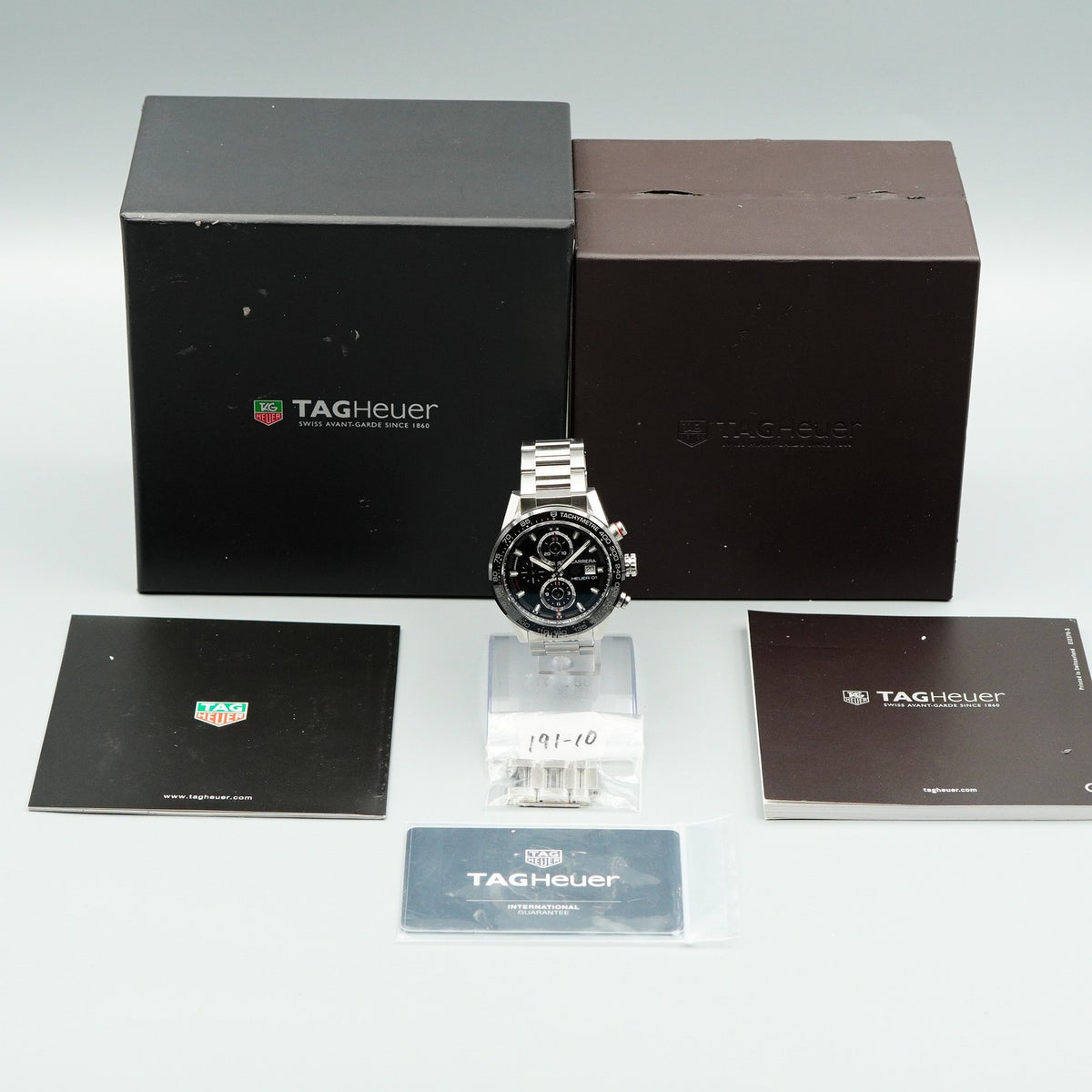 *N MINT Box & Paper* TAG HEUER Carrera CAR201Z Automatic Black 44mm Mens Watch