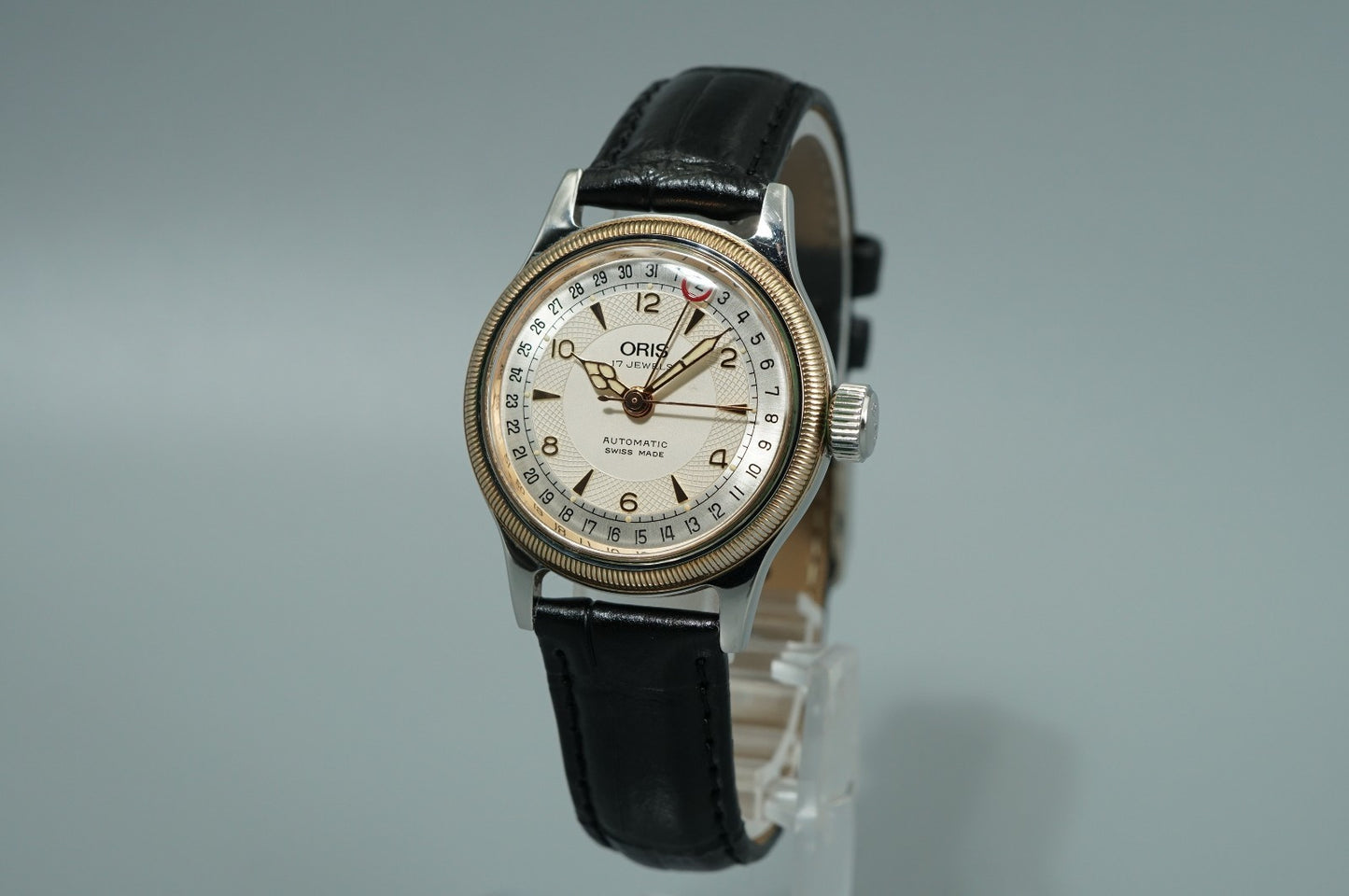 *MINT* Vintage 1980s Oris Big Crown 7400B Automa White Round 32mm Woｍens Watch