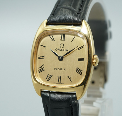 N MINT Vintage 1971 OMEGA De Ville Cal.625 Hand Wind Gold 25mm Women Watch