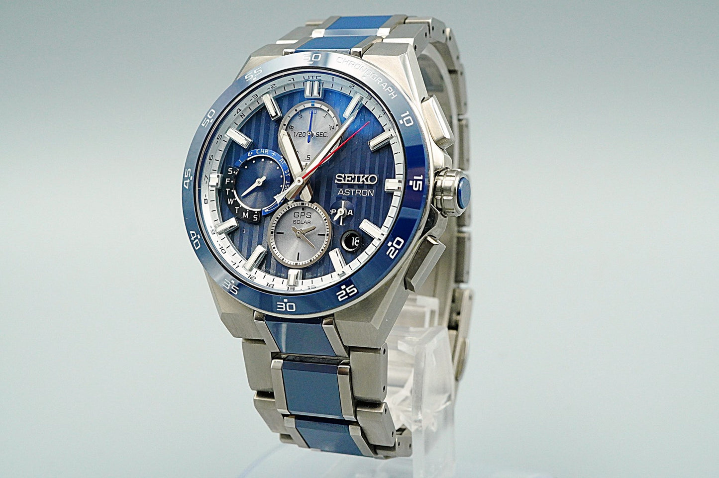 *TOP MINT* SEIKO Astron 5X83-0AA0-1 Solar Blue Round 43mm Mens Watch