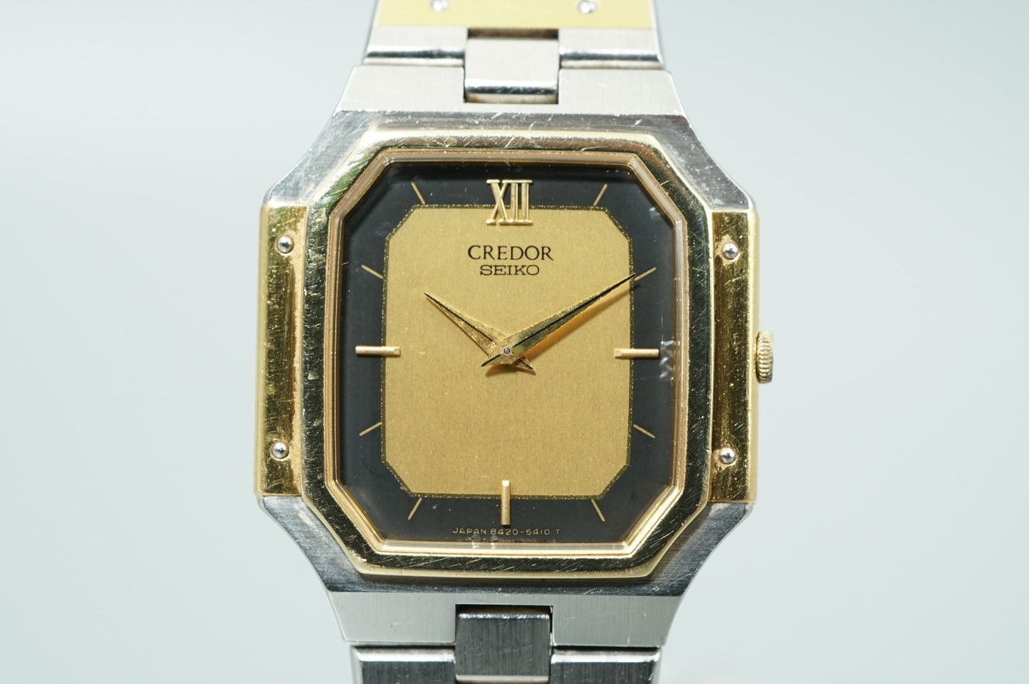 *Exc+5* Vintage SEIKO CREDOR 8420-5360 Quartz Gold Square 23mm Women Watch