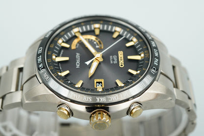 *NEAR MINT* SEIKO ASTRON SBXB087 8X22-0AG0-2 Solar Black Dial 46mm Mens Watch