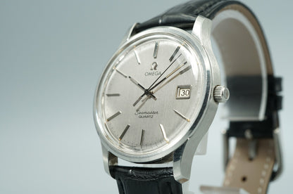 *NEAR MINT* Vintage 1975 OMEGA Seamaster Cal.1342 Quartz Silver 35mm Mens Watch