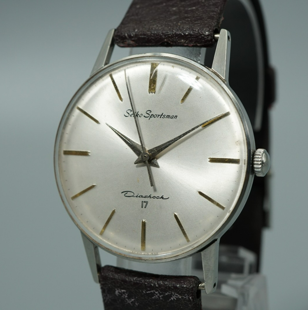 *Exc+5* Vintage1964 SEIKO Sportman J15005 Hand Winding Silver 35mm Mens Watch
