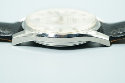 *N MINT* Vintage 1964 SEIKO WEEKDATER 6218-8970 AT Silver Round 37mm Mens Watch