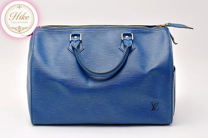 Louis Vuitton Speedy 30 Epi Toledo Blue Handbag M43005  Authentic Condition *SA*