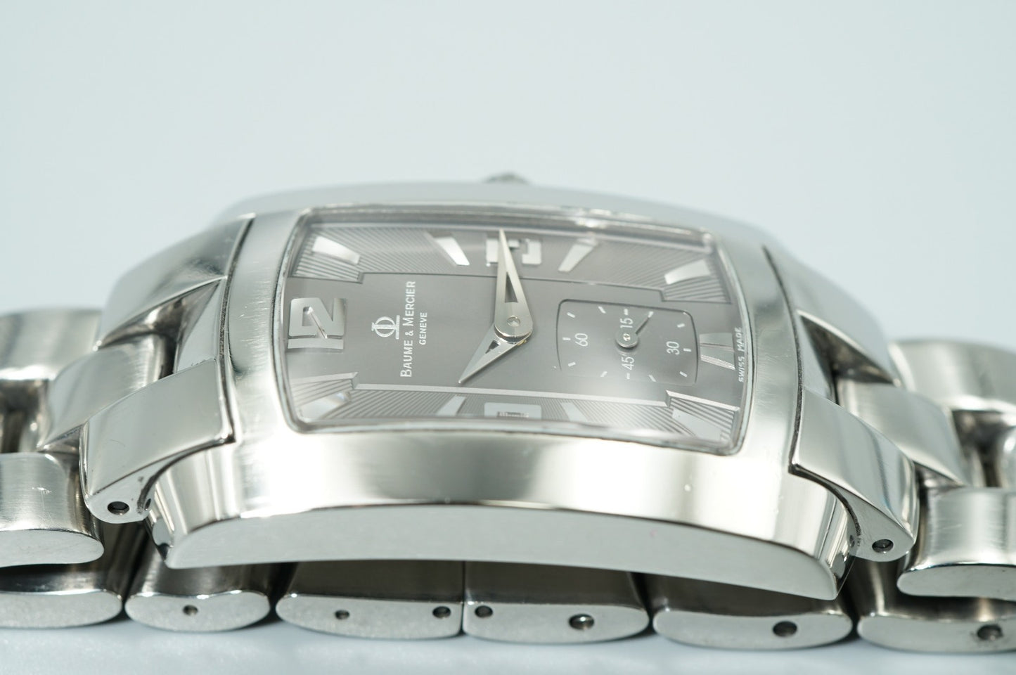 *Exc+5* Vintage 1977 BAUME & MERCIER Hampton 65310 Qz Gray Dial 26mm Mens Watch