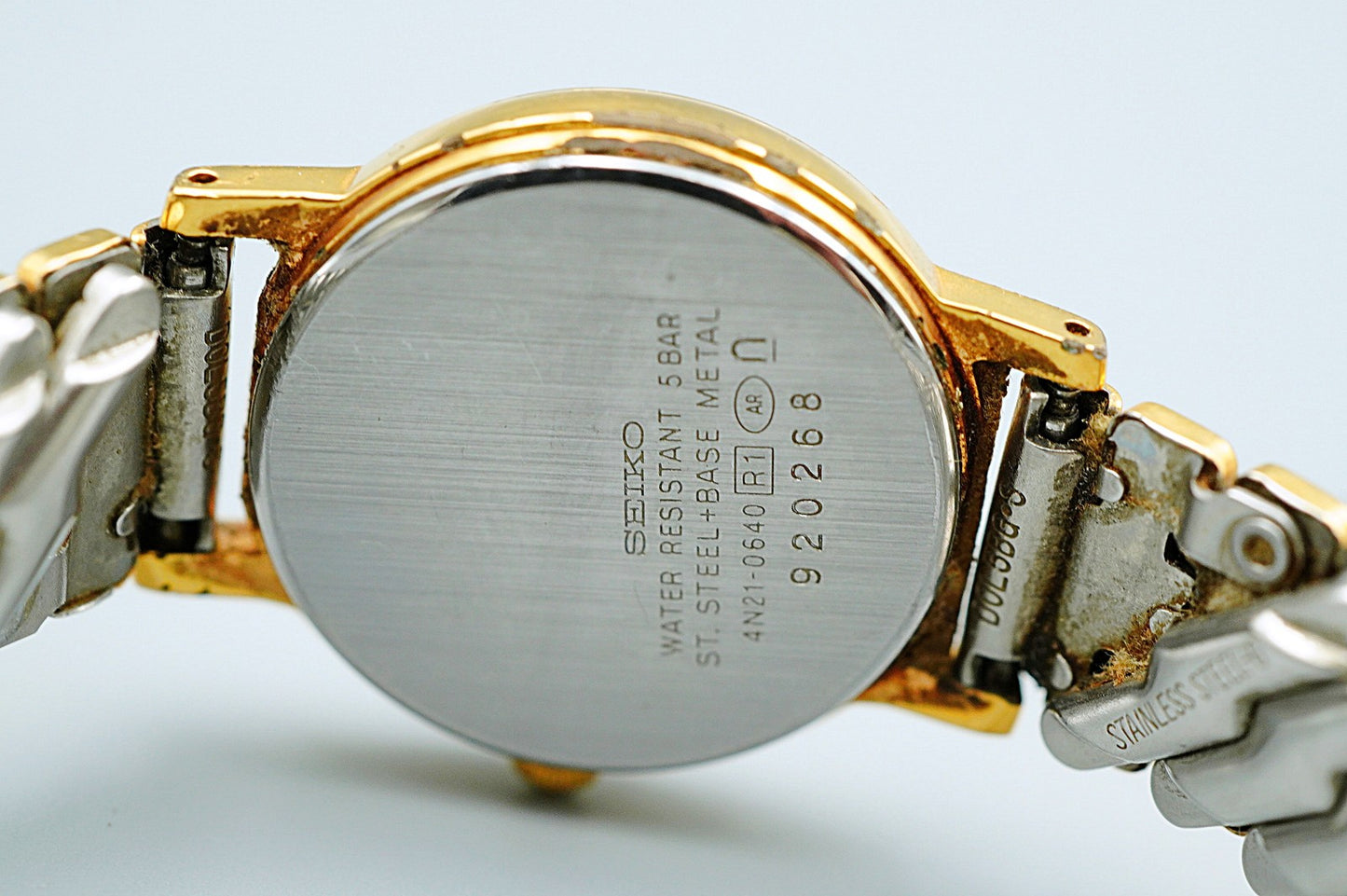 *Exc+5* Vintage 1999 SEIKO SPIRIT 4N21-0640 Quartz White Round 22mm Women Watch