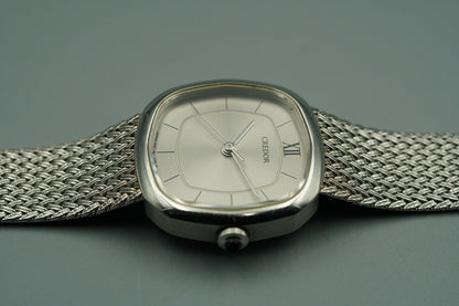 *NEAR MINT* Vintage 1985 SEIKO CREDOR 1421-5021 Qz Cream Square 22mm Women Watch